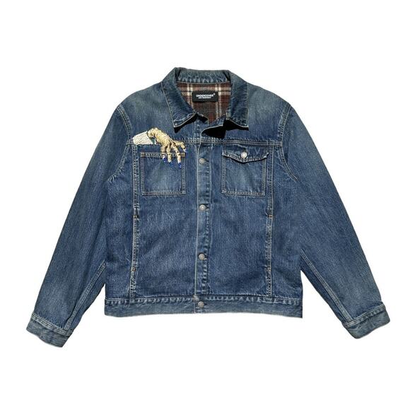 Undercover $1,995 hand beaded denim jacket ghost hand 23AW - Picture 1 of 7
